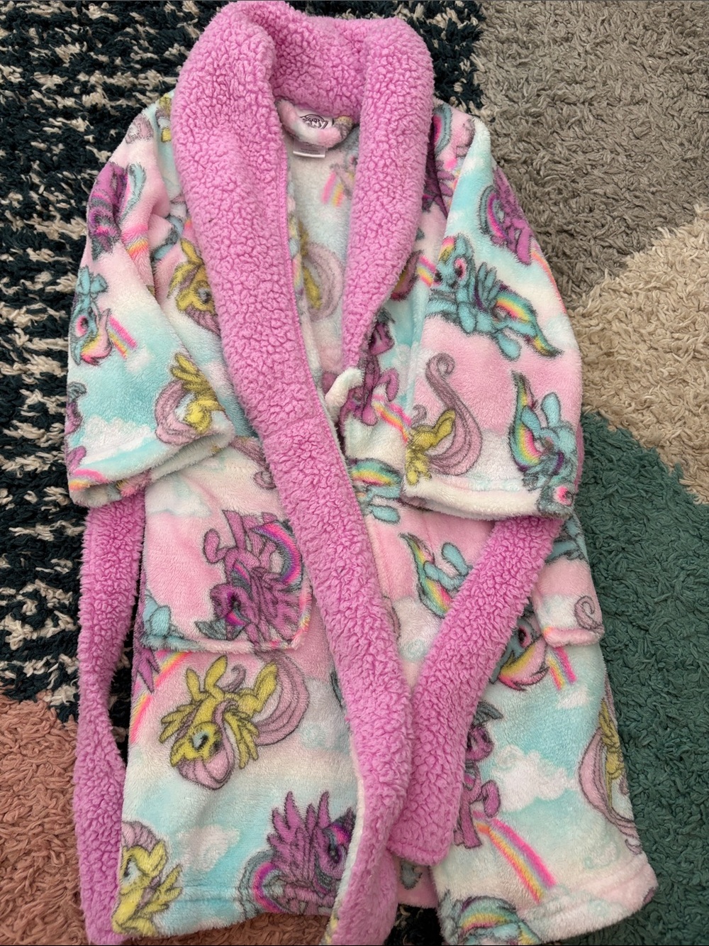 Girls' Pink Fleece Robe with My Little Pony Print